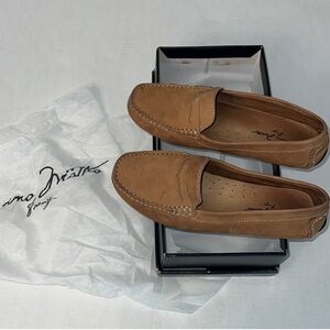 MASSIMO MATTEO PENNY KEEPER BROWN LEATHER LOAFER DRIVING SHOES MOCCASINS 7.5